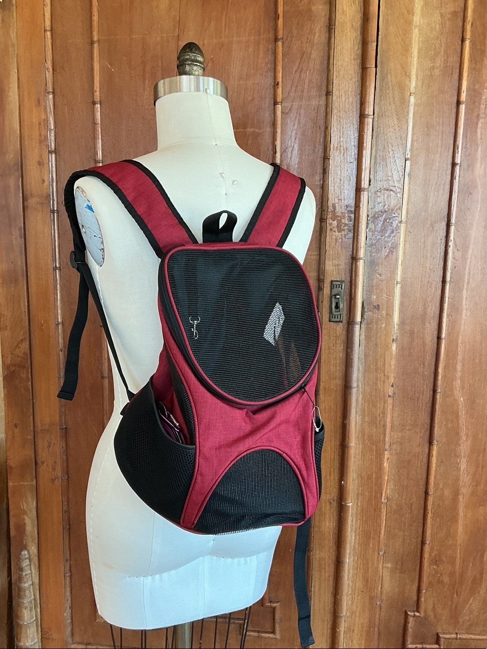 Red Pet Carrier Backpack - Comfortable Travel Dog Carrier